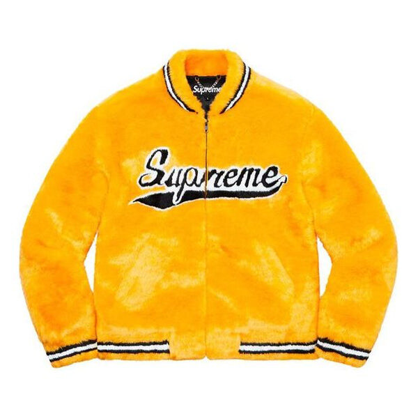 

Куртка Supreme SS20 Week 1 Faux Fur Varsity Jacket, желтый