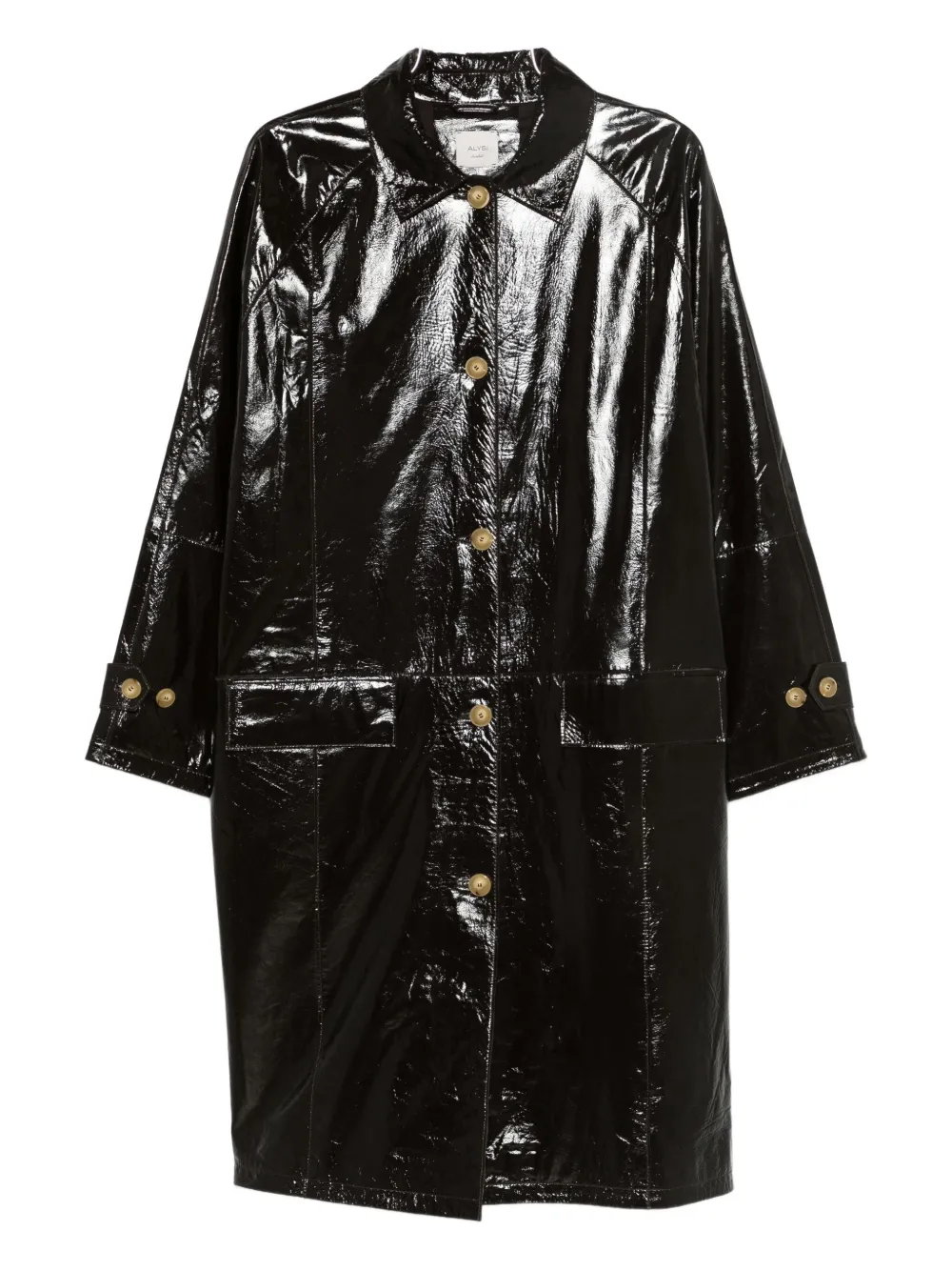 

Кожаное пальто на пуговицах Alysi, коричневый