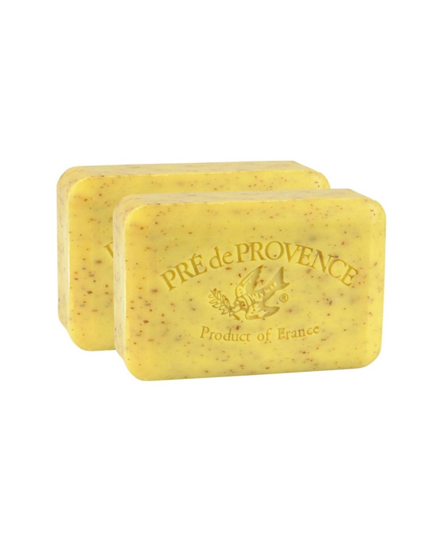 Увлажняющее французское мыло Pre de Provence 250 г, четырехслойное, долговечное, увлажняющее, с обильной кремообразной пеной (набор из 2 штук) European Soaps, цвет lemongrass