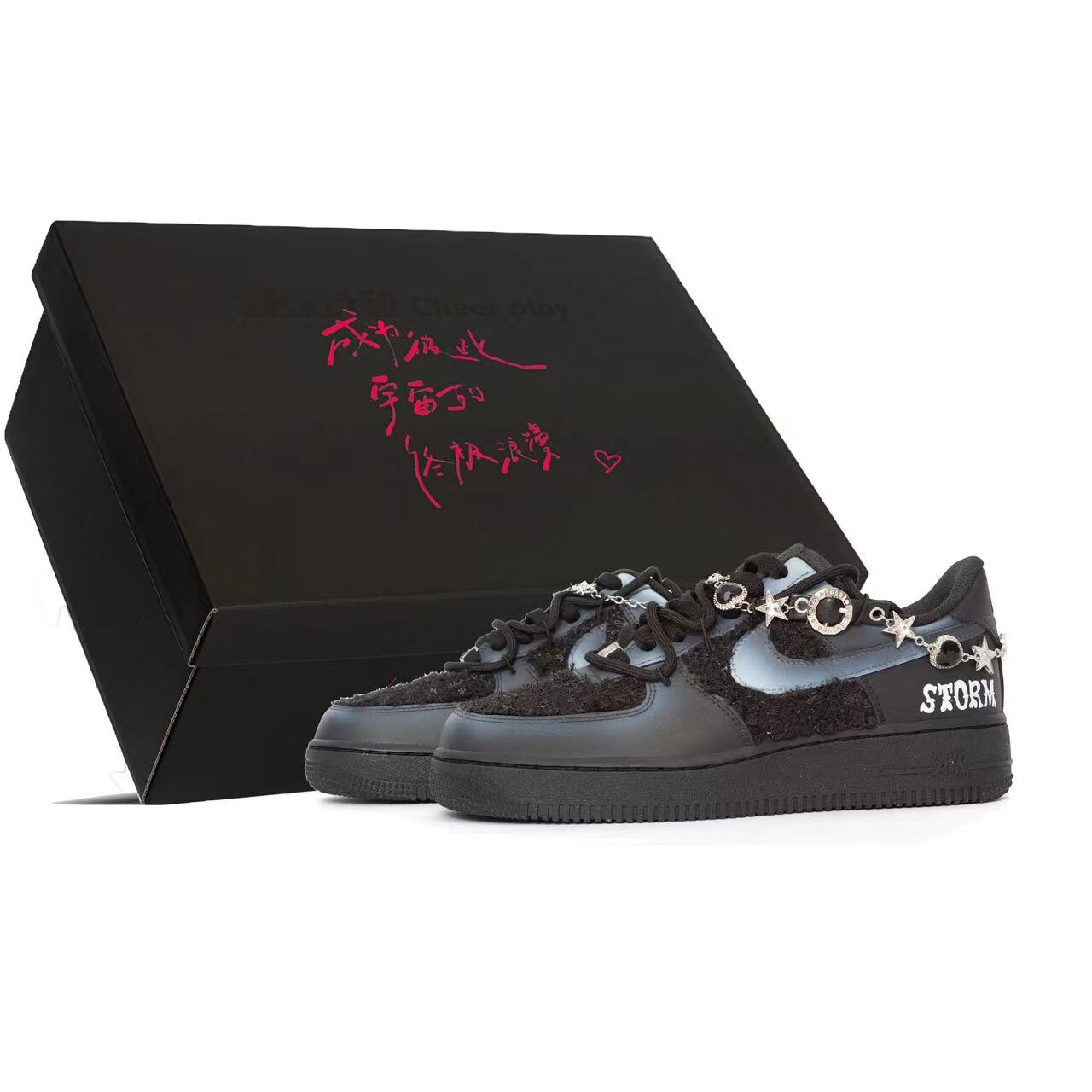 

Кроссовки Air Force 1 для скейтбординга, мужские, низкие, серебряный/черный Nike
