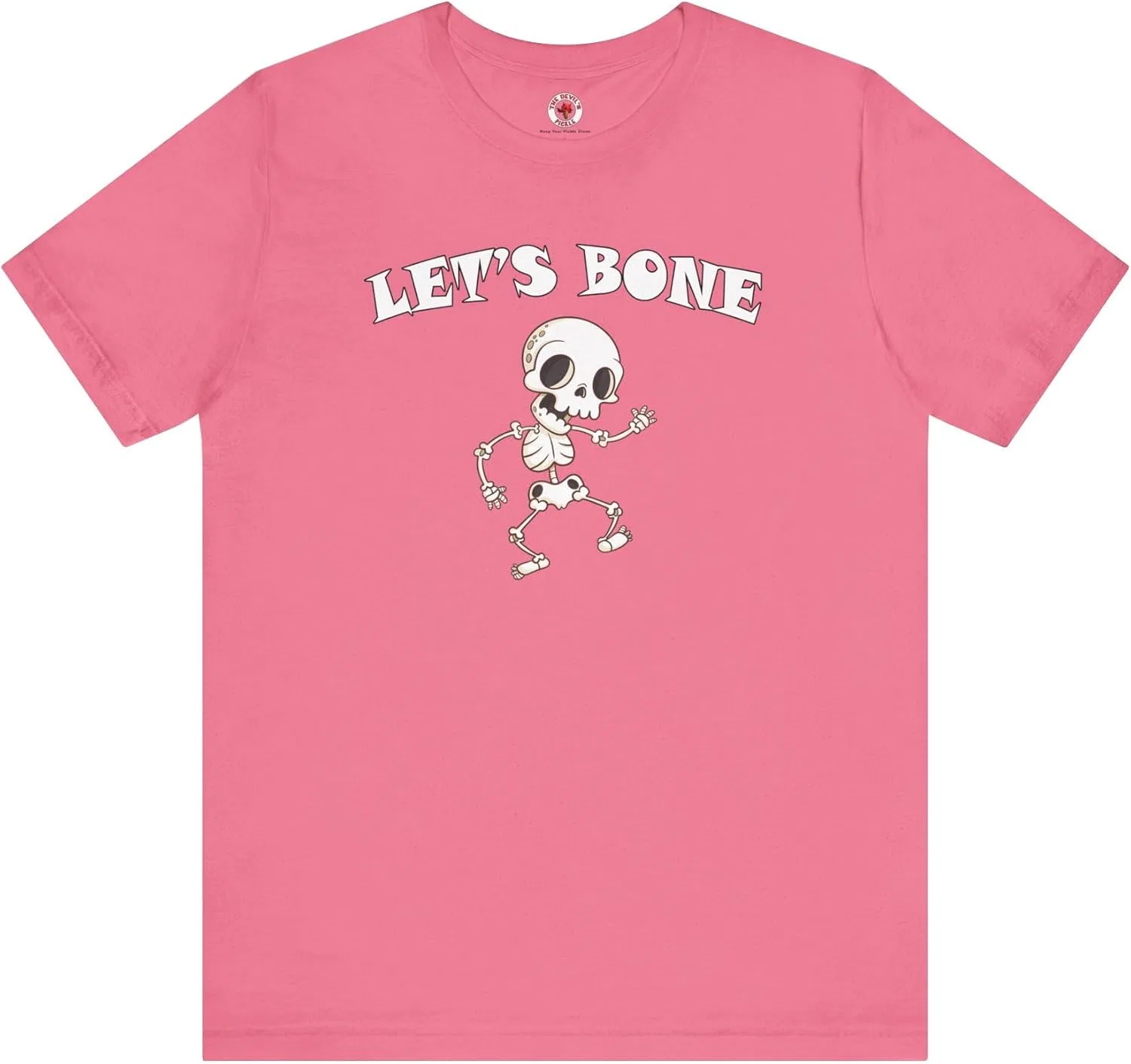 Футболка с принтом, Let's Bone, бренд GENERIC, цвет Charity Pink