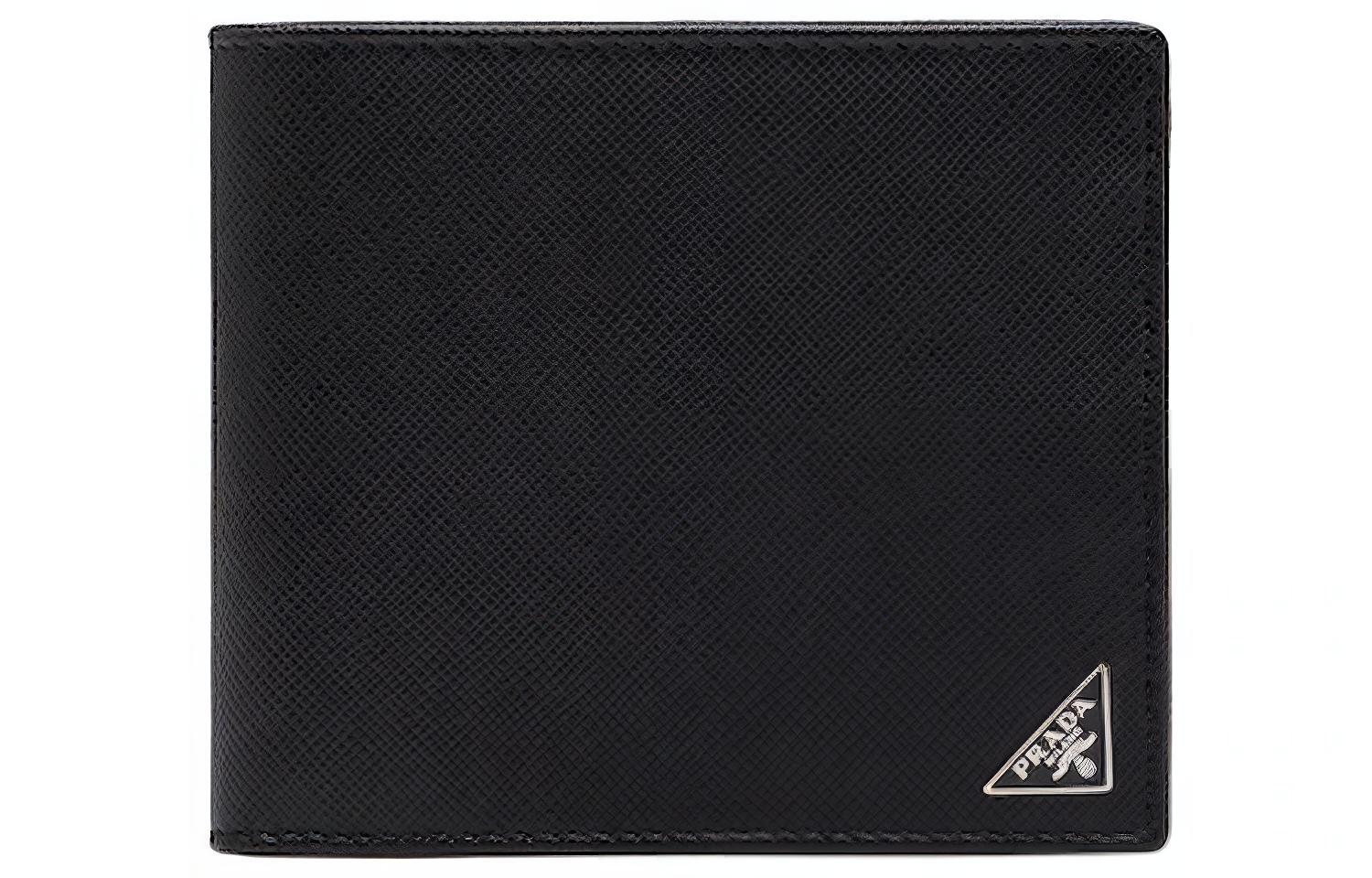 

PRADA Кожаный мужской кошелек, черный