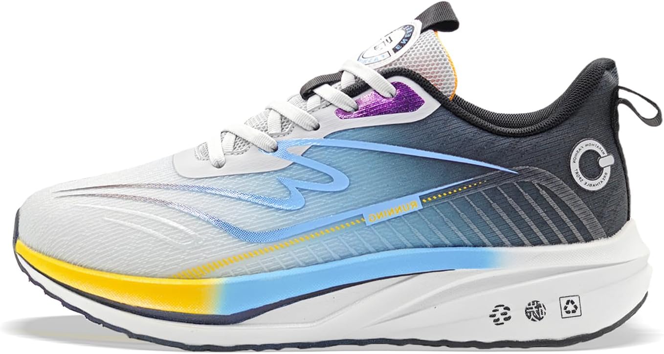 

Мужские беговые кроссовки GWLYETD Marathon с карбоновой пластиной, стабильной поддержкой, амортизацией, сверхлегкой TPU подошвой и хорошим отскоком, синий