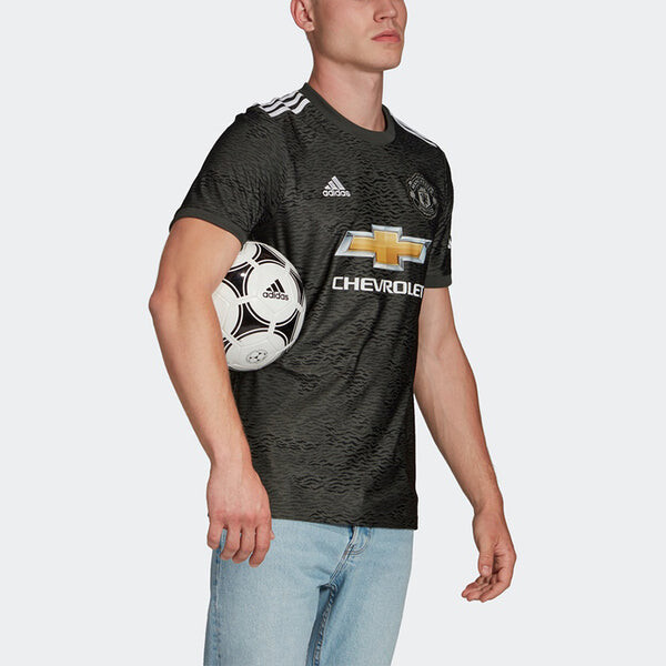 Футболка adidas MUFC A JSY 20-21 Season Manchester United Away SW Fan Edition Sports Short Sleeve Jersey Green, зеленый — фото 4