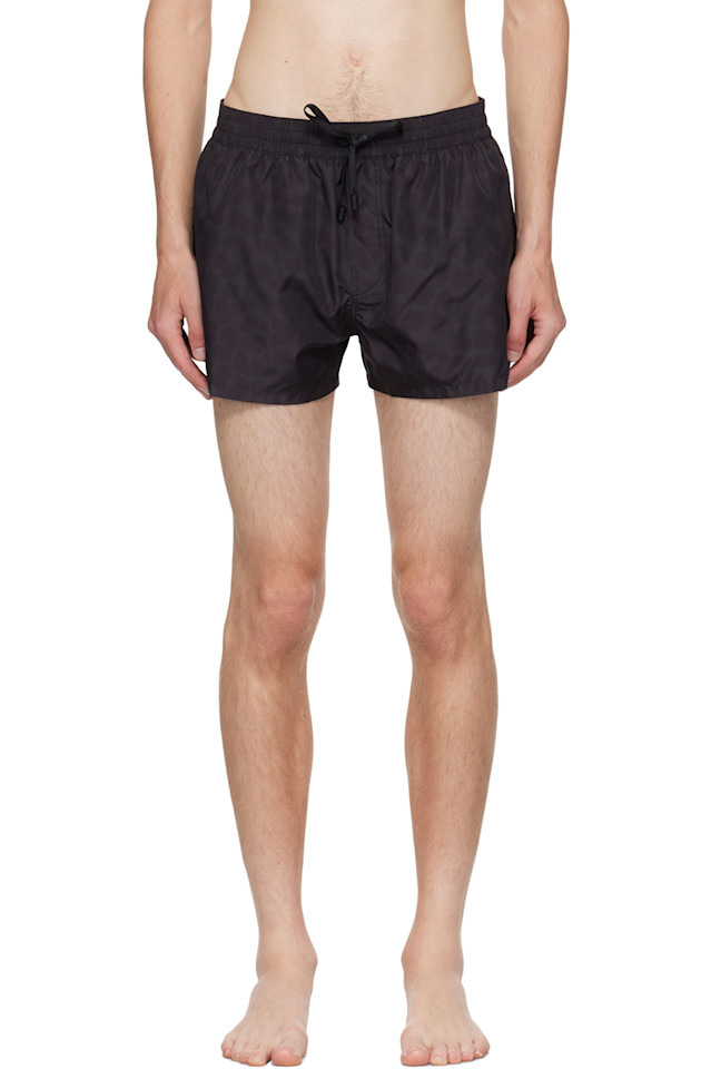 

Balmain Черные плавки с леопардовым принтом