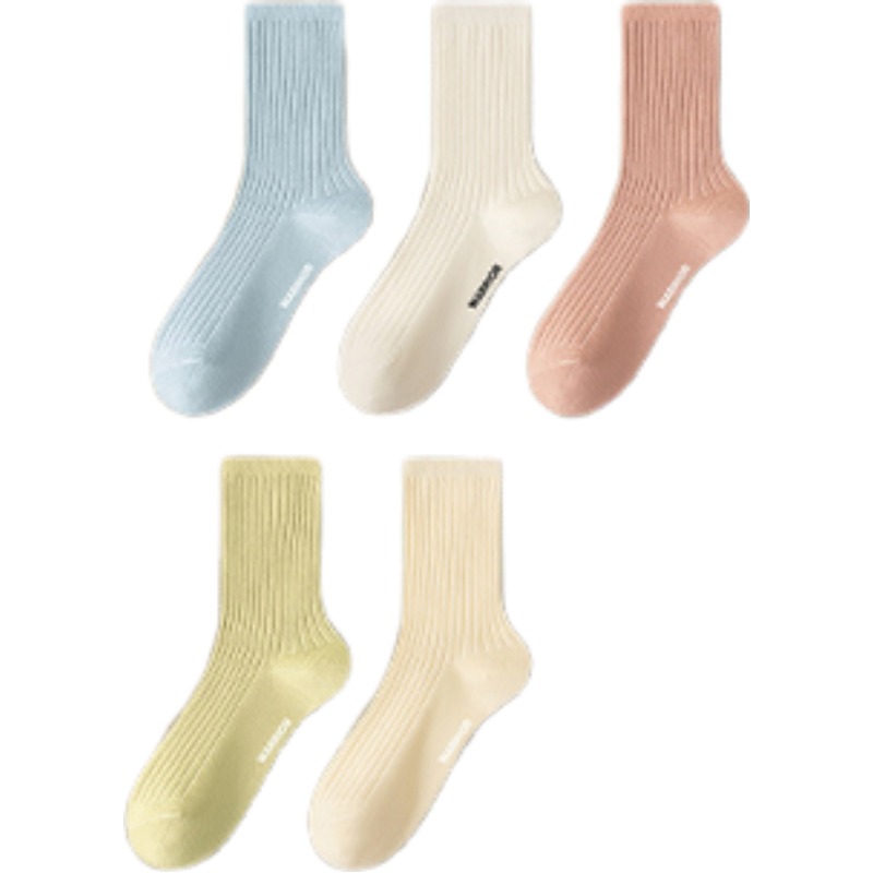 

Унисекс носки Mid Calf WARRIOR, 5 pack[белый+розовый+желтый+зеленый+синий]