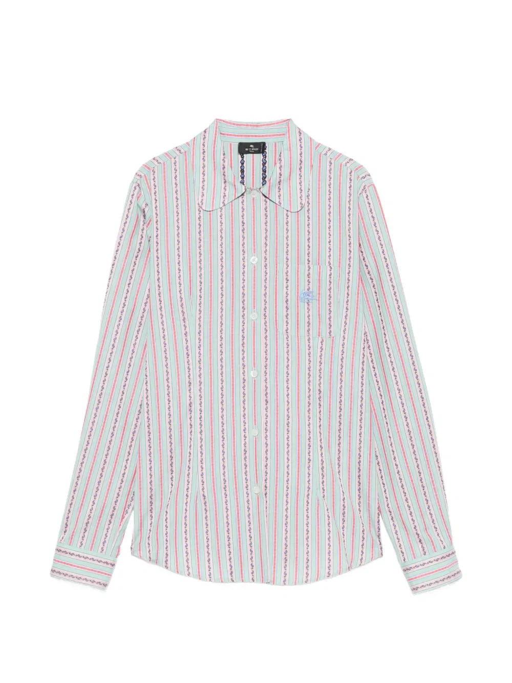 Полосатая рубашка с длинными рукавами Etro, зеленый