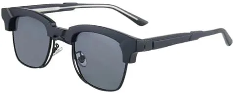 

Женские солнцезащитные очки Fashion Square 2027 в ретро-стиле с прозрачными линзами и полуметаллической оправой. Мужские очки в стиле ретро MTZJH, Matte Black Gray