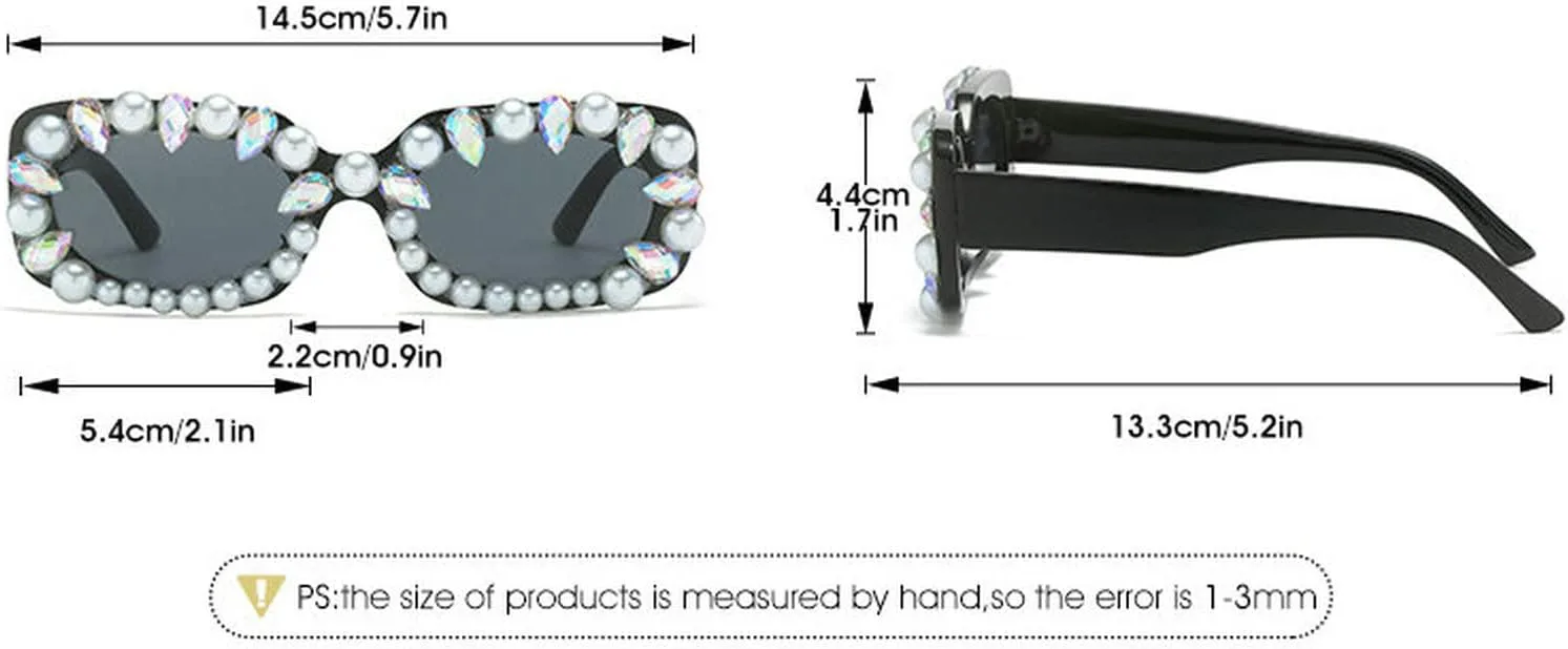 

Солнцезащитные очки COTIA Square Pearl для женщин, модные маленькие прямоугольные солнцезащитные очки с бриллиантами и стразами, стильные очки с кристаллами, White