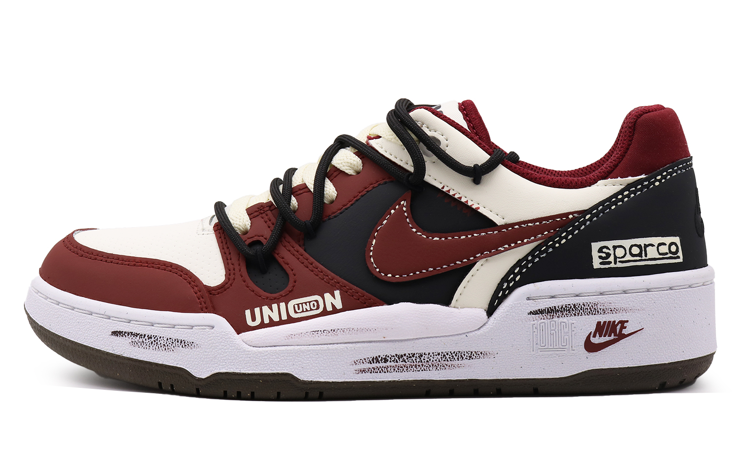 

Nike Кроссовки для скейтбординга Full Force, износостойкие, дышащие, низкие, мужские, красные, черные