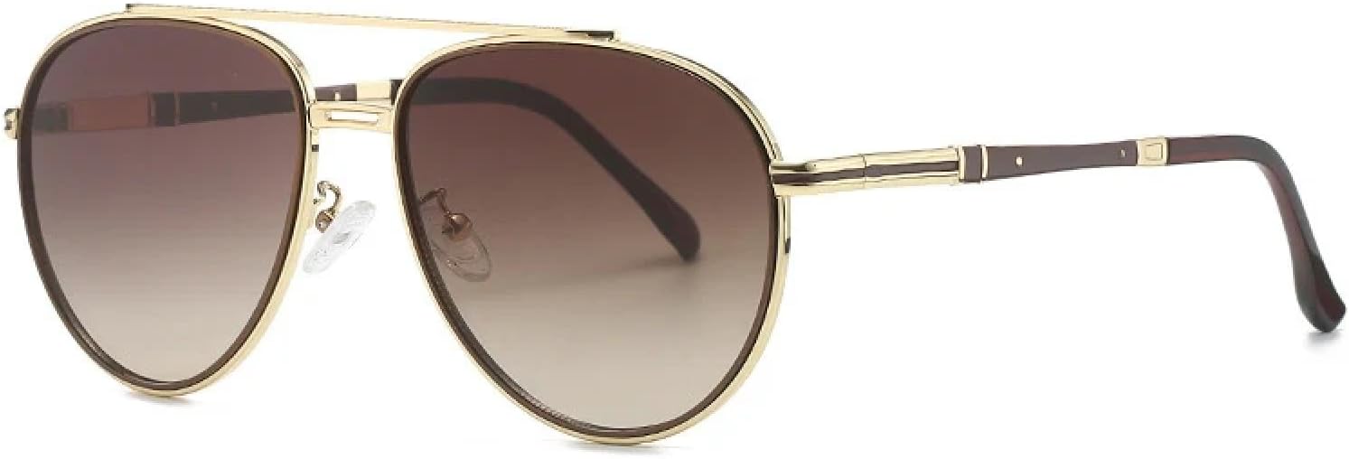 

Роскошные металлические солнцезащитные очки для женщин и мужчин с защитой от УФ-излучения UV400, с небольшим градиентом, популярные металлические очки TVTBBVV, C4goldtea