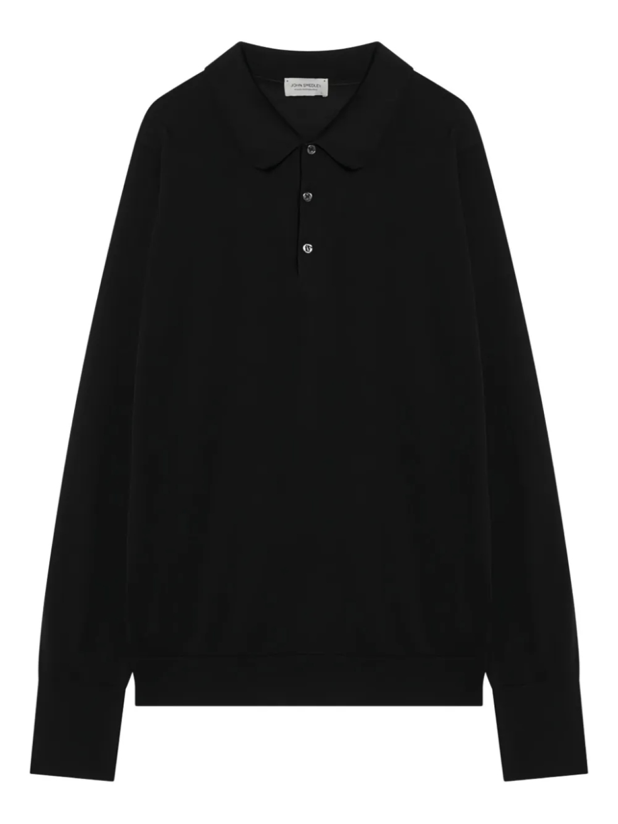 

John Smedley рубашка поло с длинными рукавами, черный