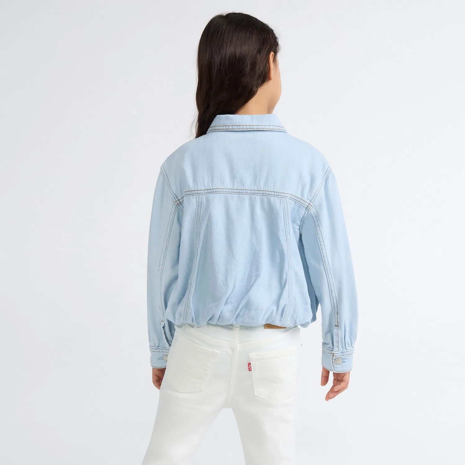 Джинсовая куртка-тракер Bubble Denim для девочек 4-6 лет Levi's, Light Wash — фото 3