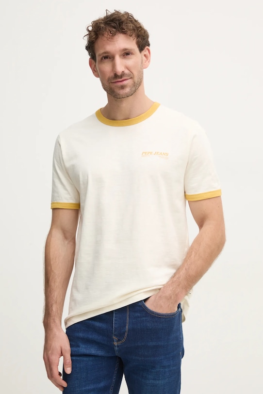 

Хлопковая футболка PACEY Pepe Jeans, бежевый
