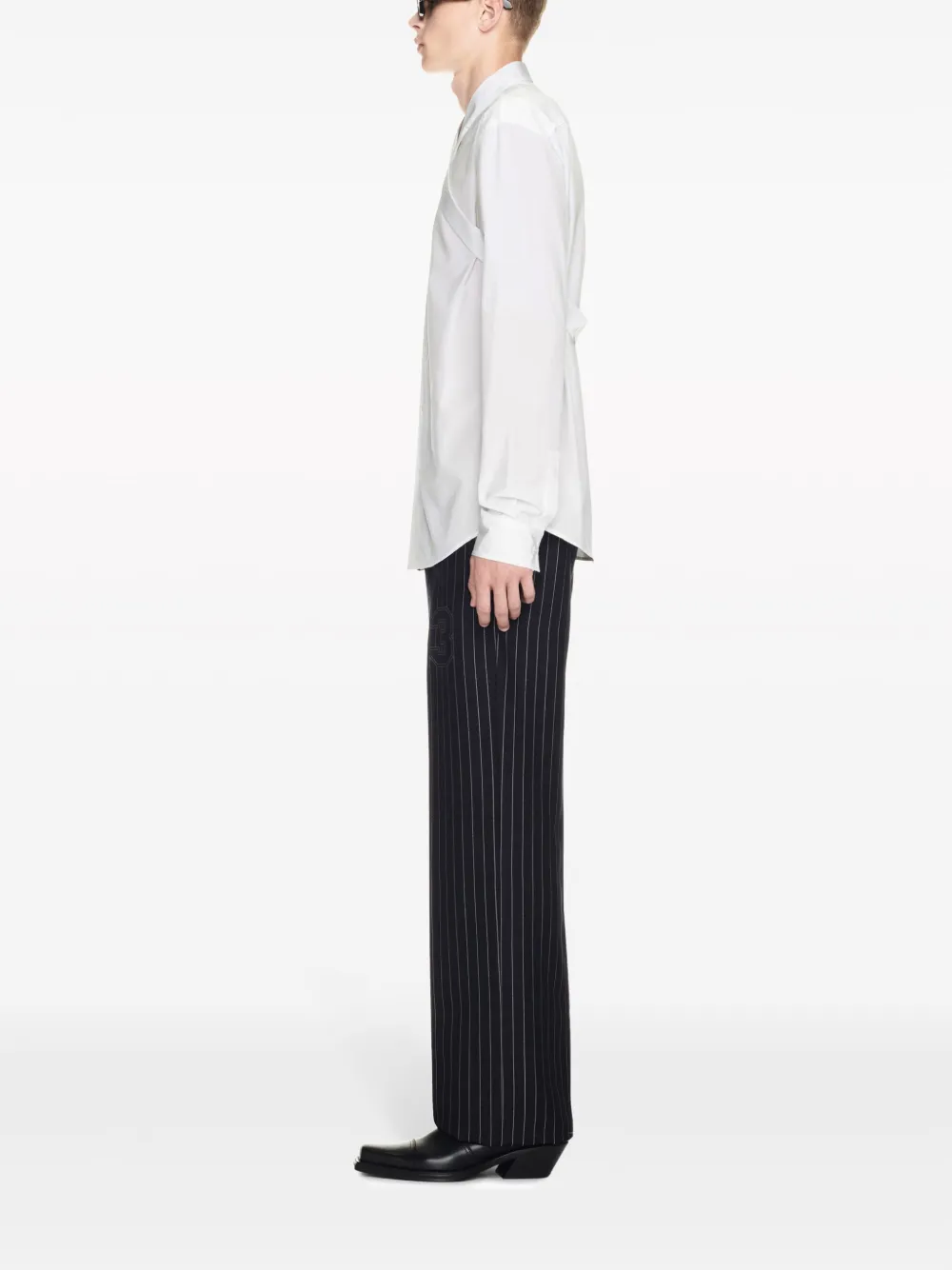 Брюки узкого кроя в тонкую полоску OFF-WHITE, черный — фото 3