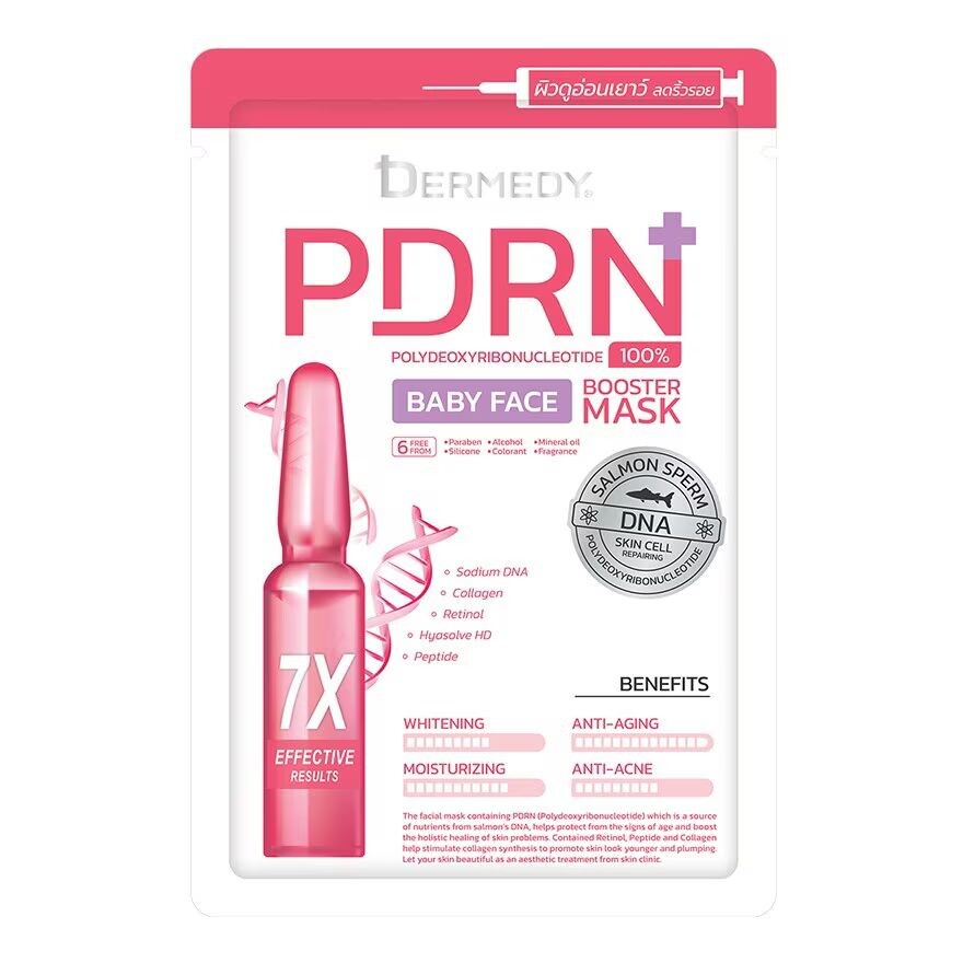 

Dermedy Маска для лица PDRN Booster Baby Face Mask 1'S, Pink