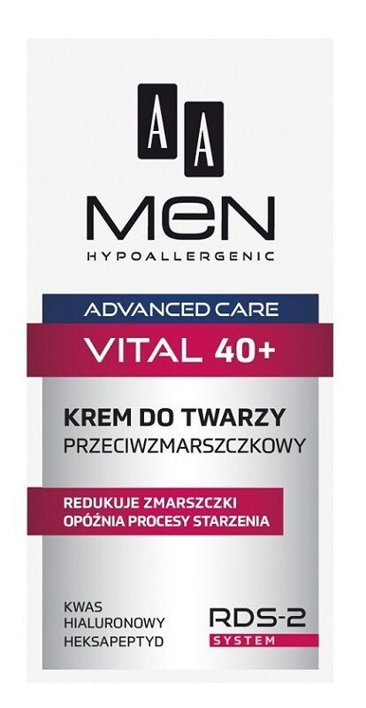 

AA Men Advanced Care 40+ крем для лица, 50 ml