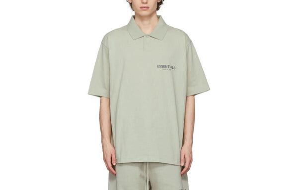 Рубашка fw21 ssense polo shirt 'concrete' Fear Of God Essentials, зеленый — фото 2