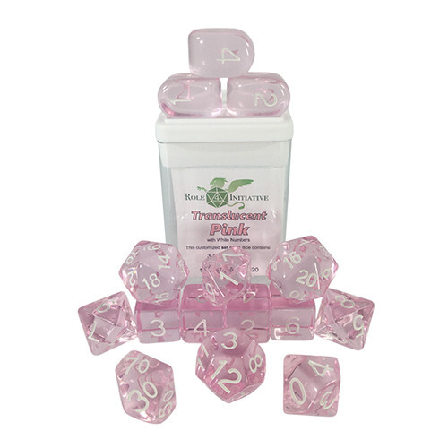 

Аксессуары Role 4 Initiative R4I Dice w/ Arch'd4: Translucent - Pink w/ White (15)