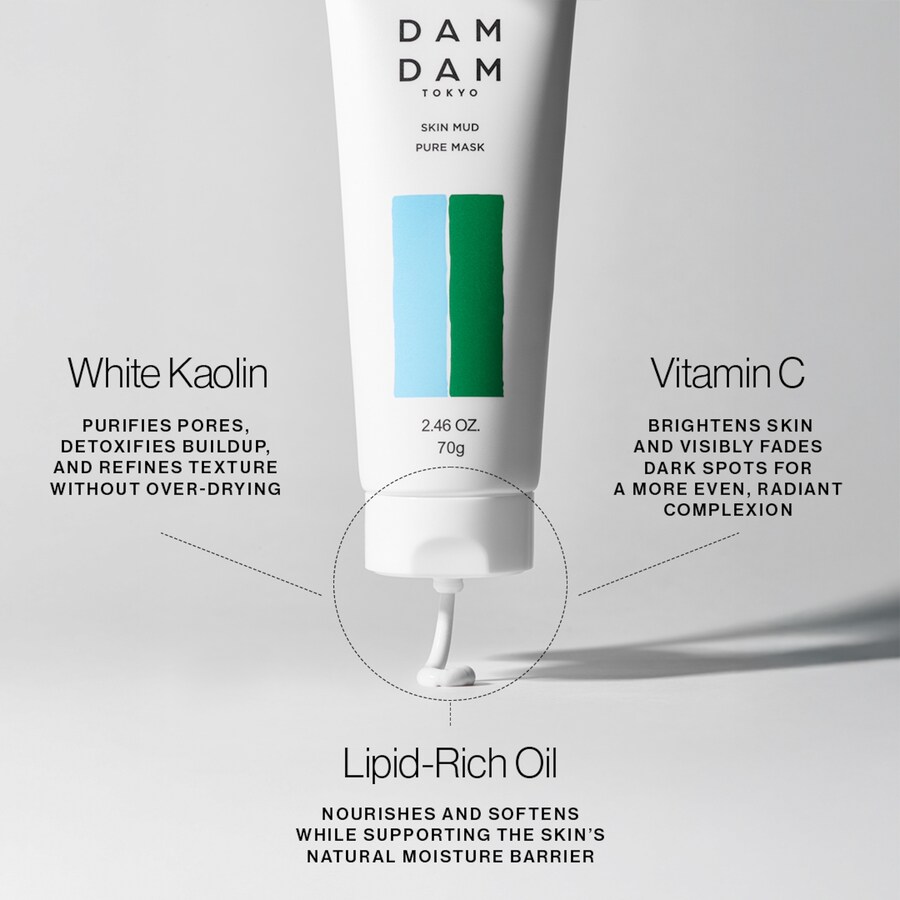 Маска для лица DAMDAM — Осветляющая Skin Mud с чистым витамином С, 70 г — фото 4