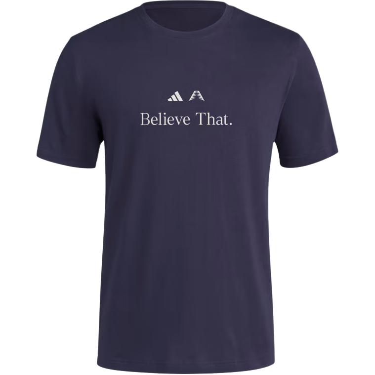 Футболка с принтом Believe That от Anthony Edwards с доставкой для участников AdiClub Adidas, синий — фото 3