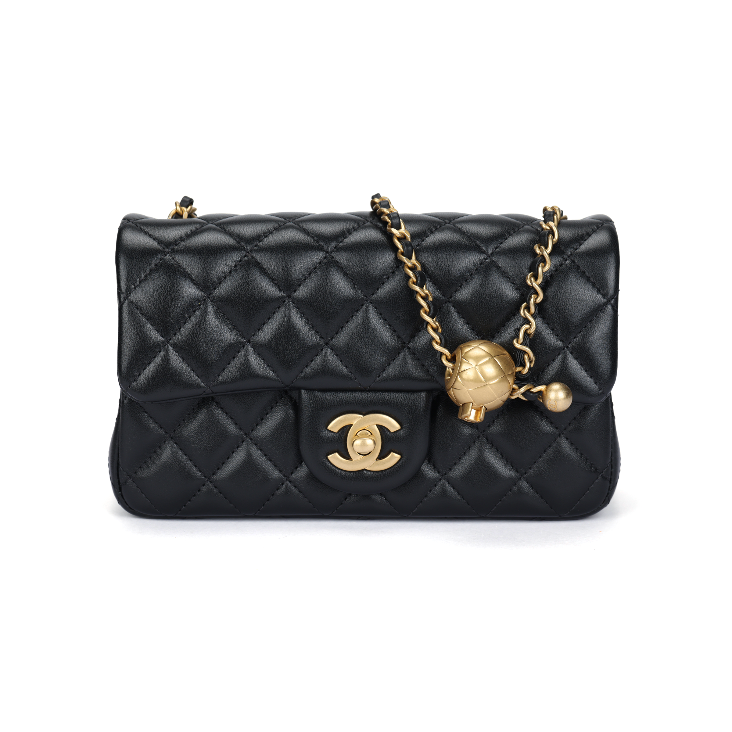 

CHANEL Сумка-клапан Classic Flap из овчины CF, сумка через плечо, мини-сумка, женская, черная