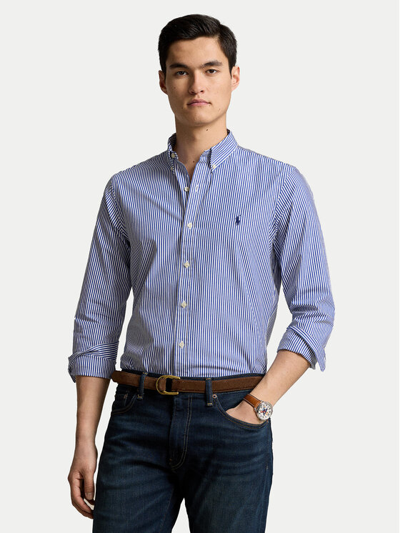 

Рубашка облегающего кроя 710928254008 Polo Ralph Lauren, синий