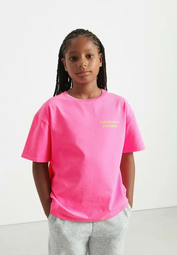 Футболка детская fizvalley print t-shirt American Vintage, розовый флуоресцентный — фото 3
