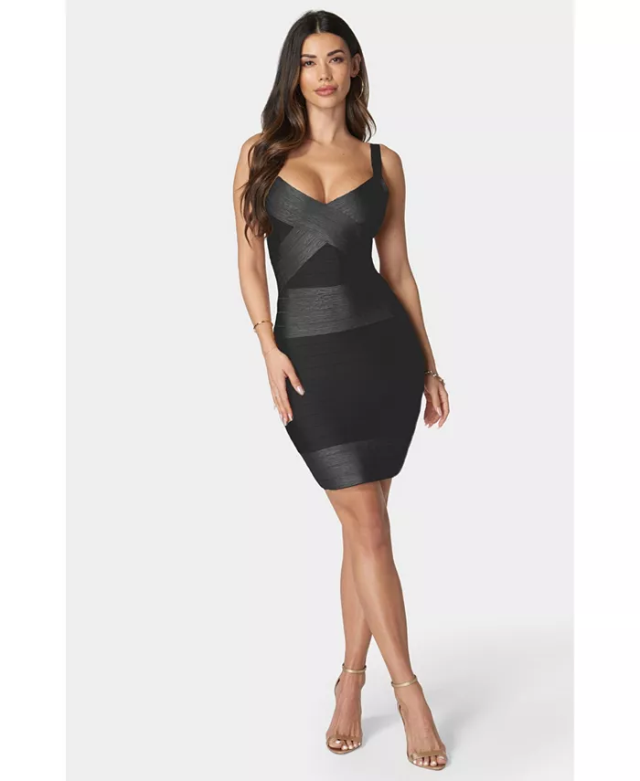 

Женское платье с цветными блоками Bandage Dress Bebe, черный