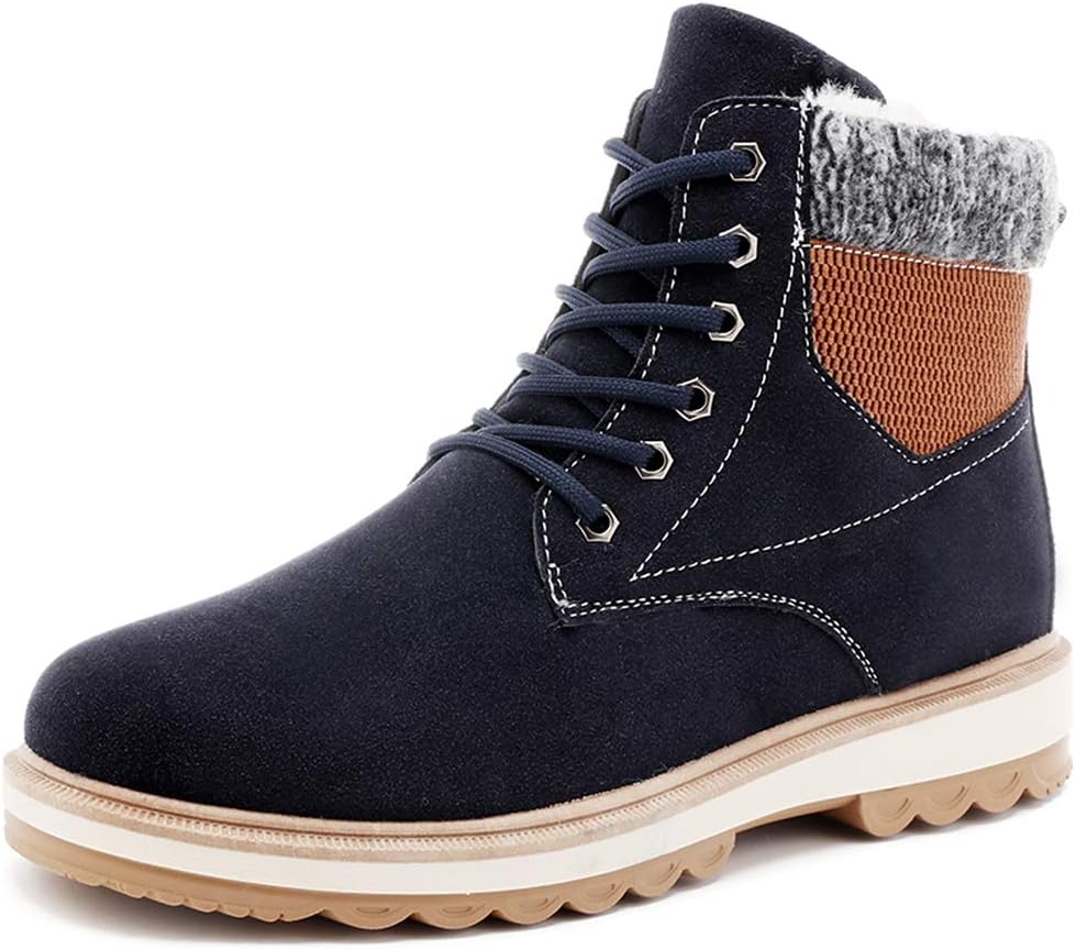 

Мужские зимние ботинки Snow, водонепроницаемые, против скольжения, с меховой подкладкой, теплые ботильоны-кроссовки для прогулок Asifn, синий