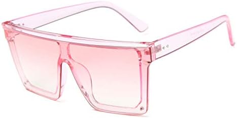 

Женские классические квадратные солнцезащитные очки с плоской верхней частью, фиолетовое зеркальное покрытие, защита от ультрафиолета UV400 (2026 год) MTZJH, Pink Gradient