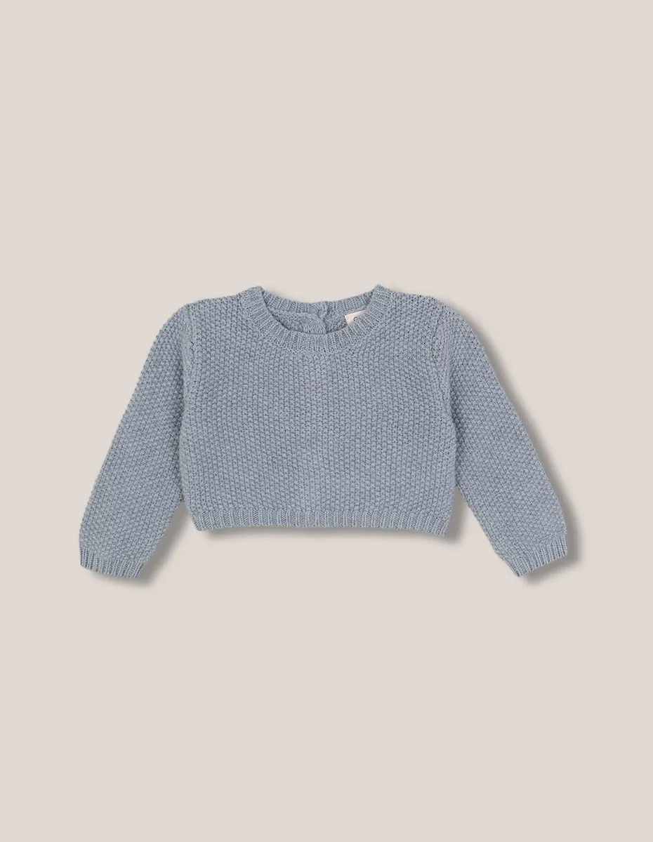 

Вязаная детская куртка с узором рис Gocco, синий