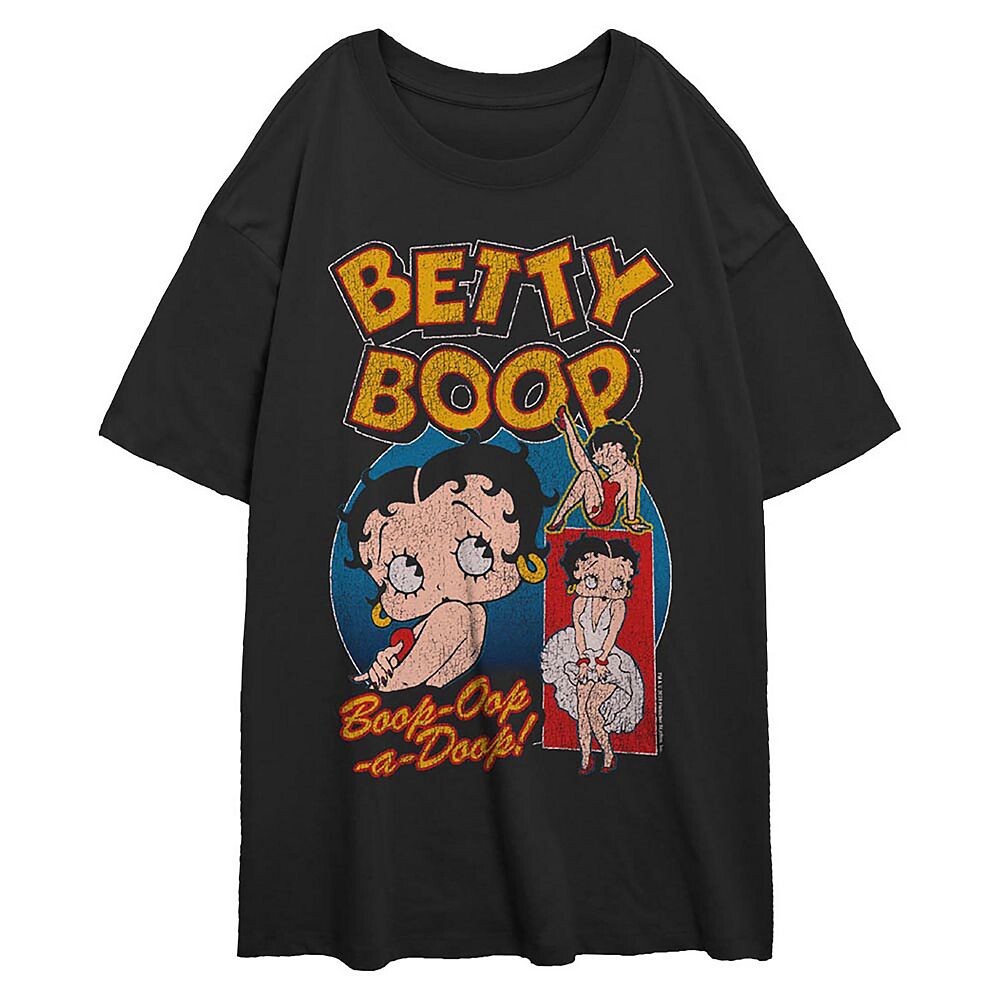 

Размерная футболка с рисунком Betty Boop для юниоров с кокетливыми портретами Licensed Character, черный