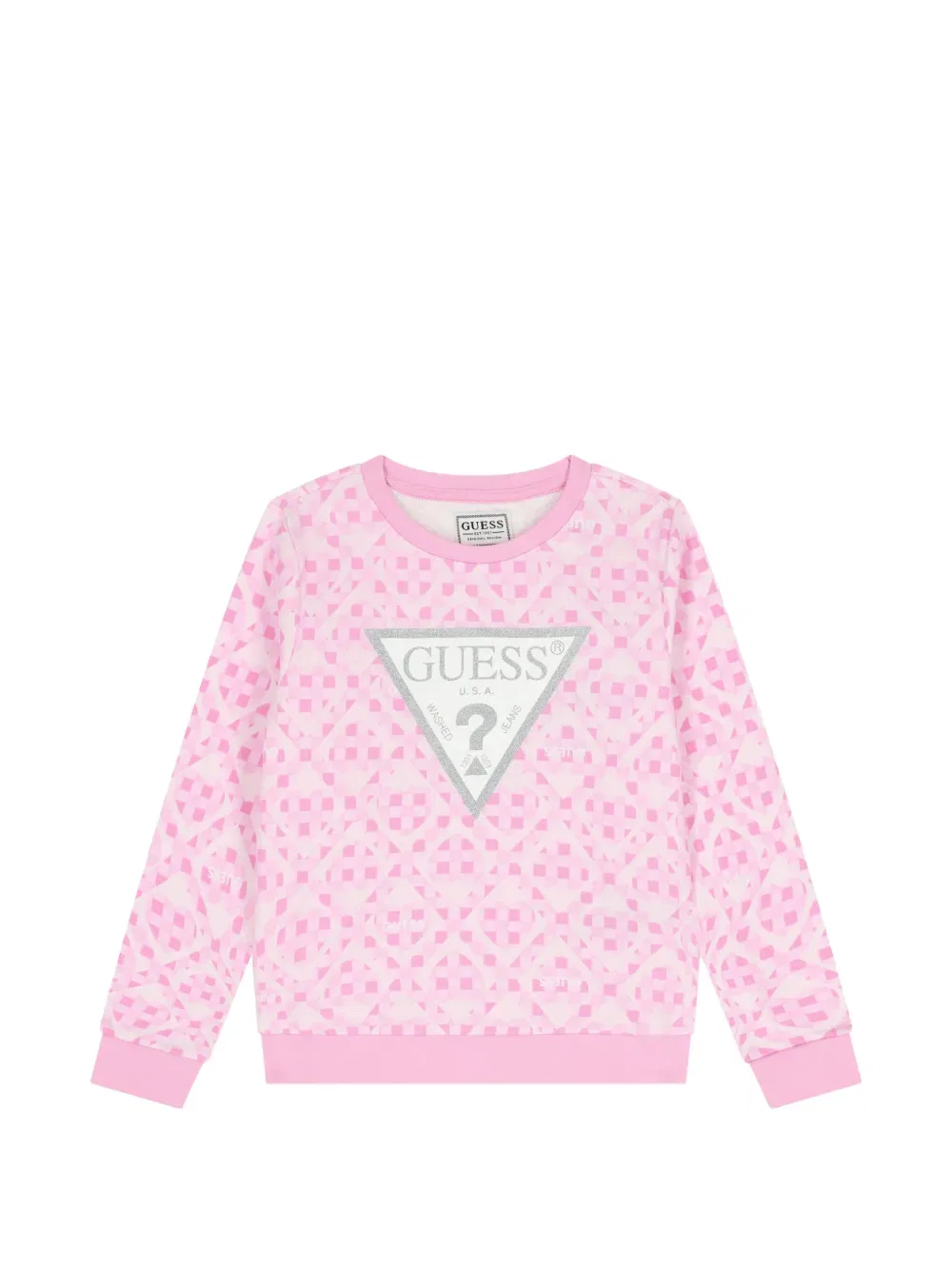 Толстовка с геометрическим узором Guess Kids, розовый