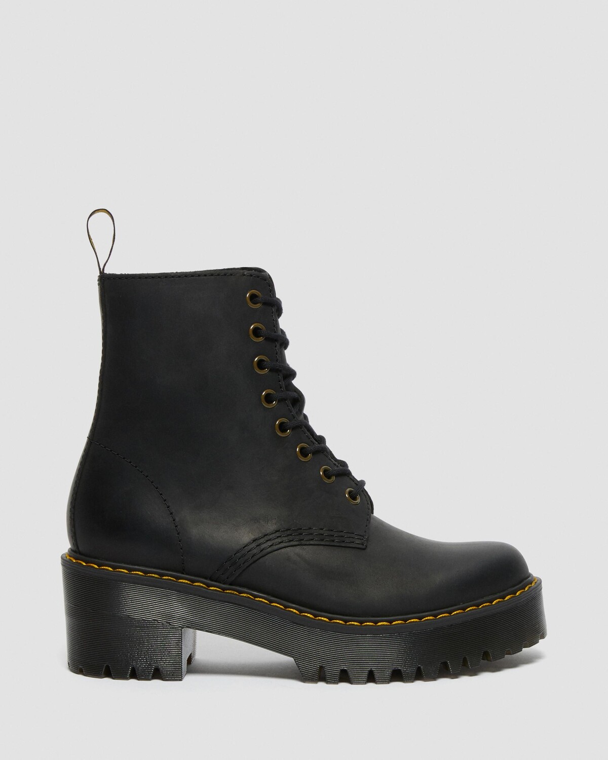 

Женские кожаные ботинки Shriver Hi на каблуке из вайоминга Dr. Martens