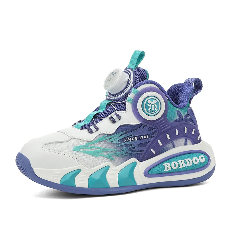 Детские баскетбольные кроссовки BOBDOG, XFT592A White Purple[Leather Upper Waterproof] — фото 3