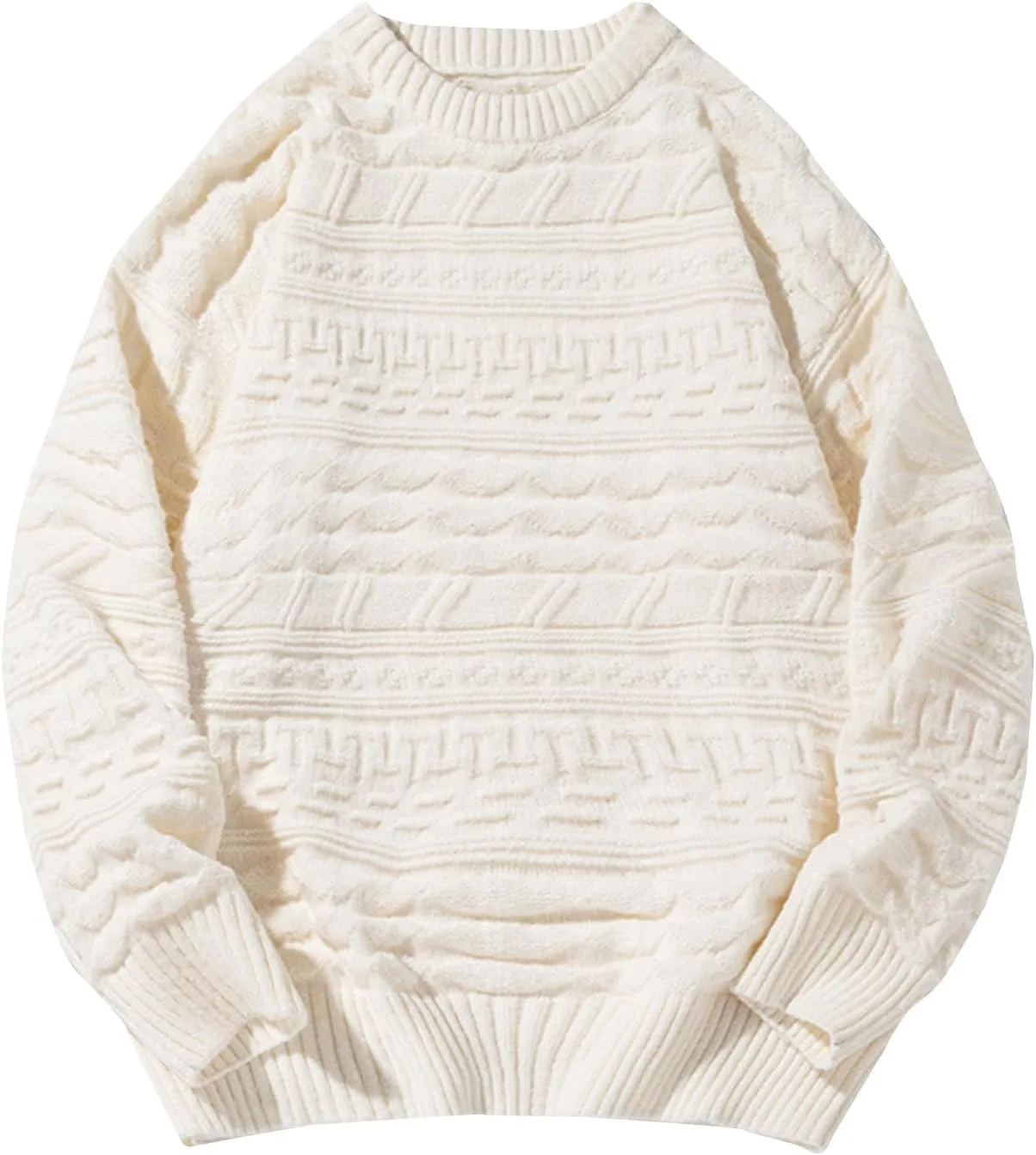 

Мужской свитер с воротником-гольф, кабельной вязкой и рукавом реглан AQAYL