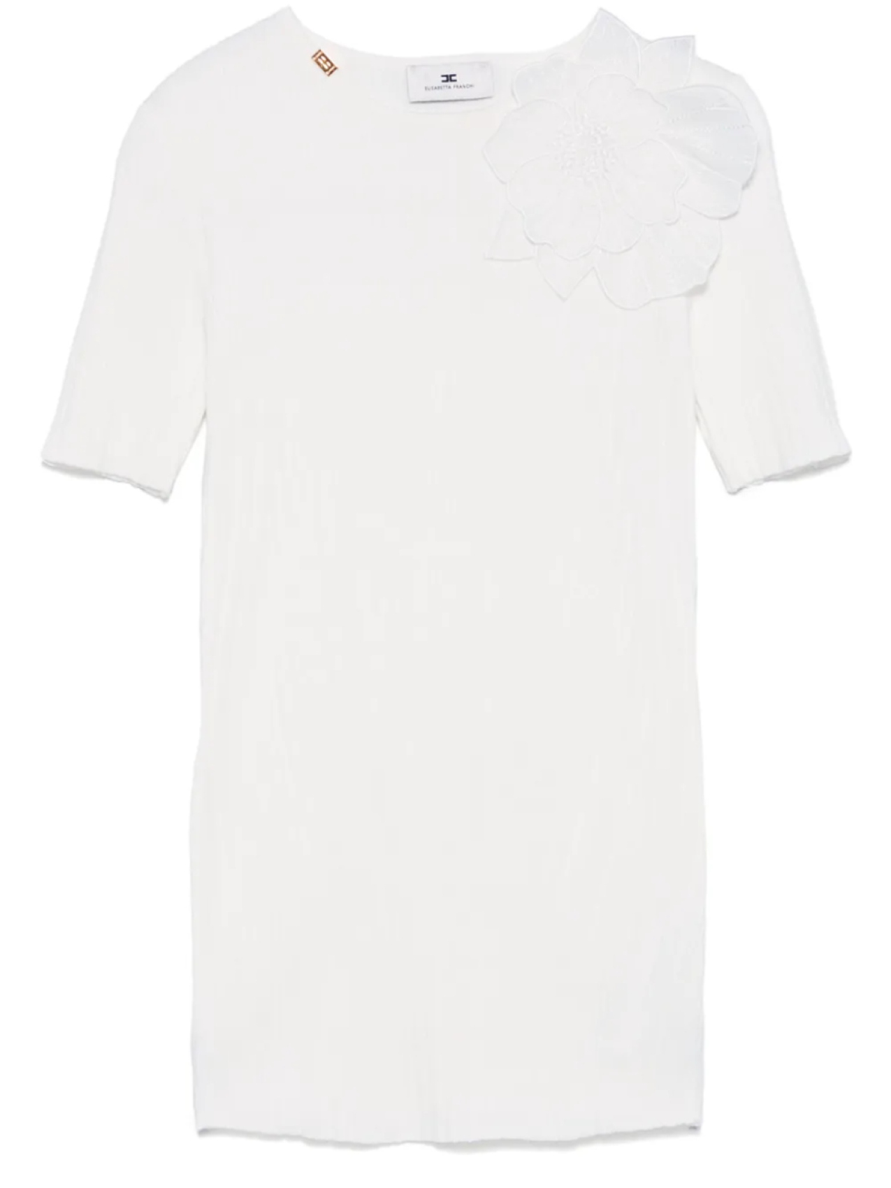 

Топ с цветочной аппликацией Elisabetta Franchi, белый