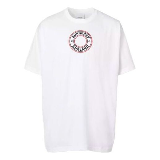 

Футболка men's logo pattern intarsia loose short sleeve white Burberry, белый