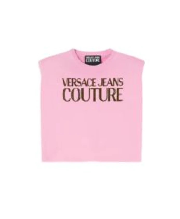 

Розовый топ без рукавов с мягкими плечами Versace Jeans Couture, розовый