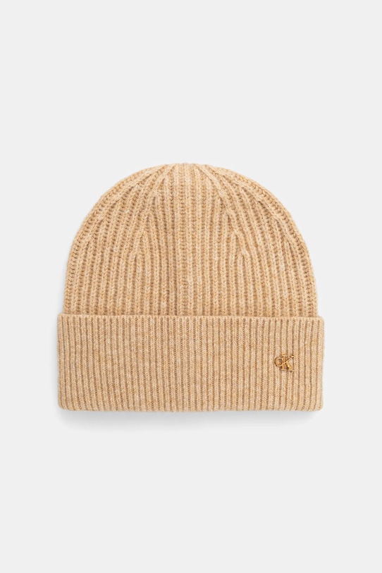 

Шерстяная шапка Calvin Klein, коричневый