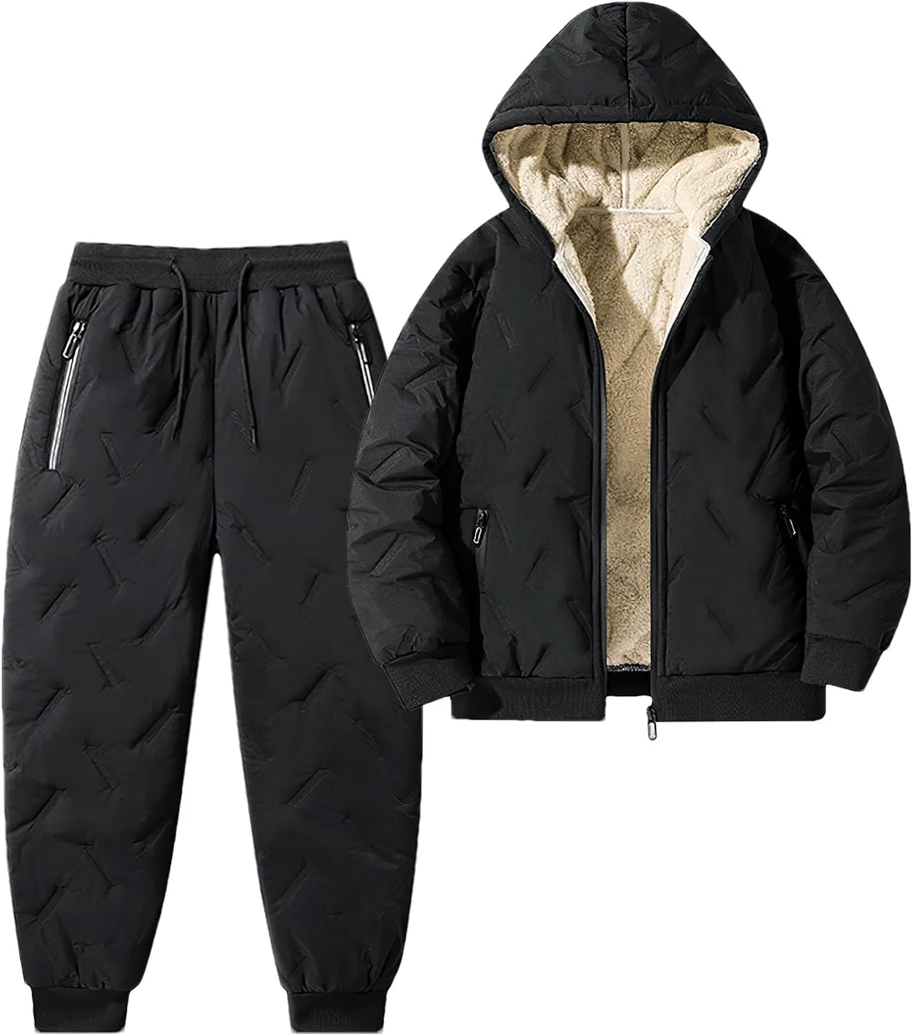 Детский спортивный костюм с флисовой подкладкой amropi, 2 предмета, Black