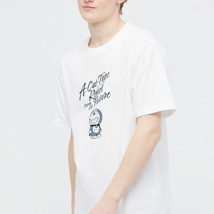 Футболка X Doraemon/Doraemon Co-branded Series для мужчин, белая Uniqlo, белый — фото 2