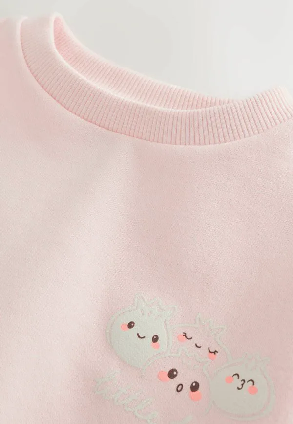 Толстовка с круглым вырезом стандартного кроя Next, Light Pink Bao Buns — фото 2