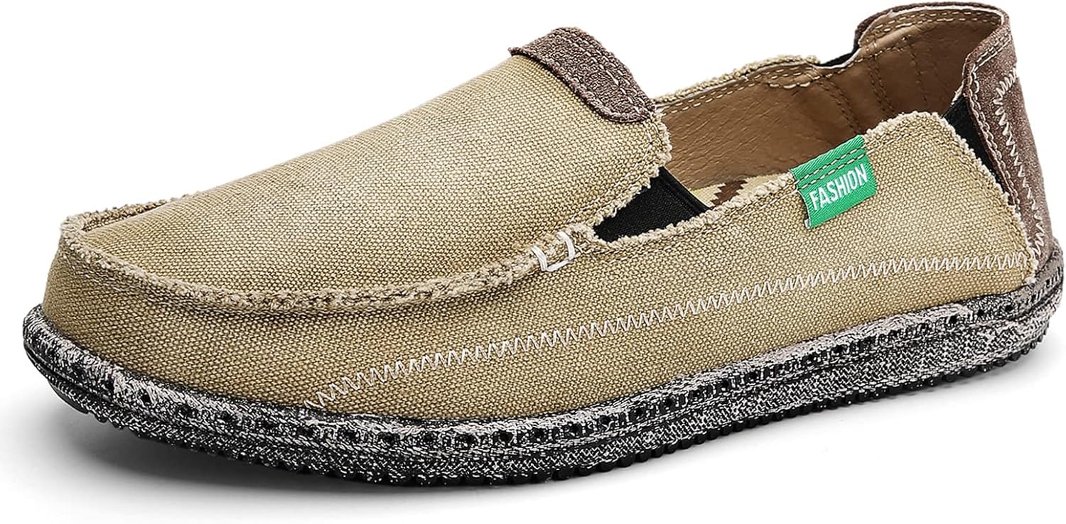 

Мужские слипоны JAMONWU, тканевые туфли, корабельного стиля, повседневные винтажные лоферы из холста, хаки