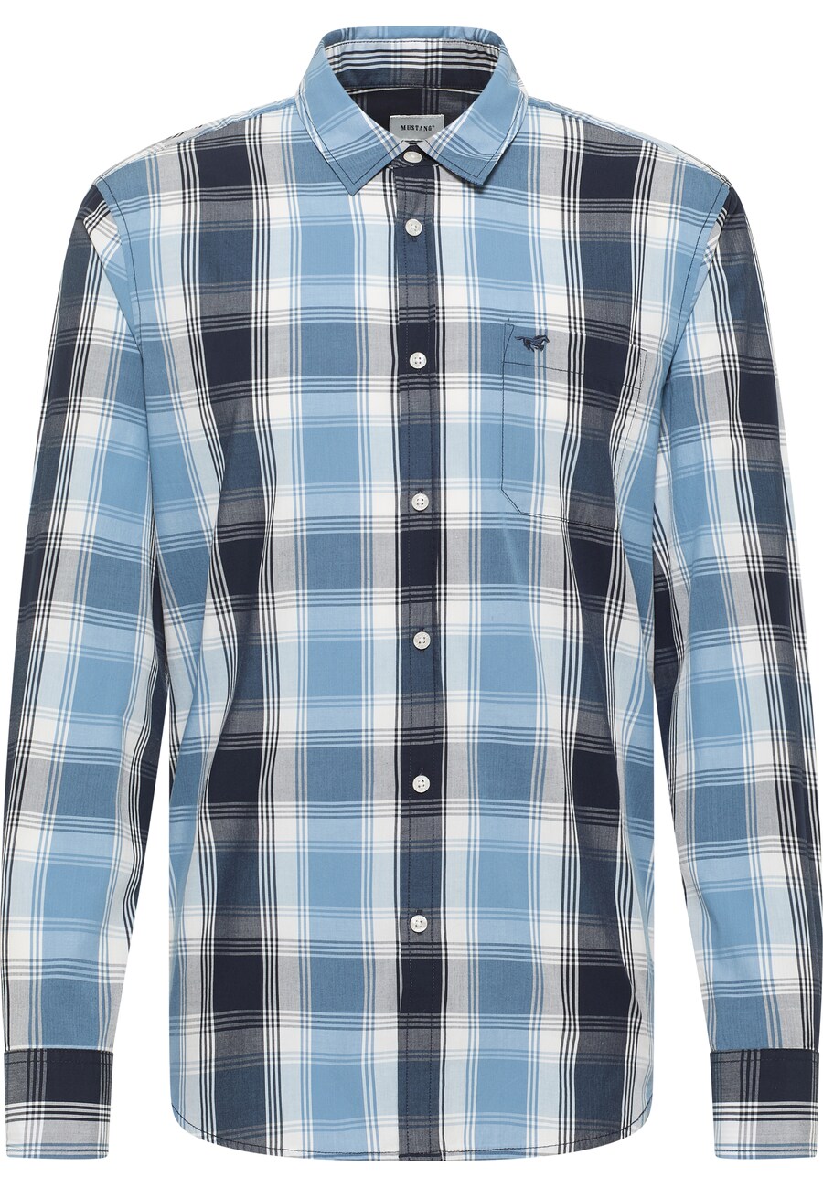 

Рубашка на пуговицах классического кроя MUSTANG Chester, цвет Smoke blue/Light blue/Dark blue
