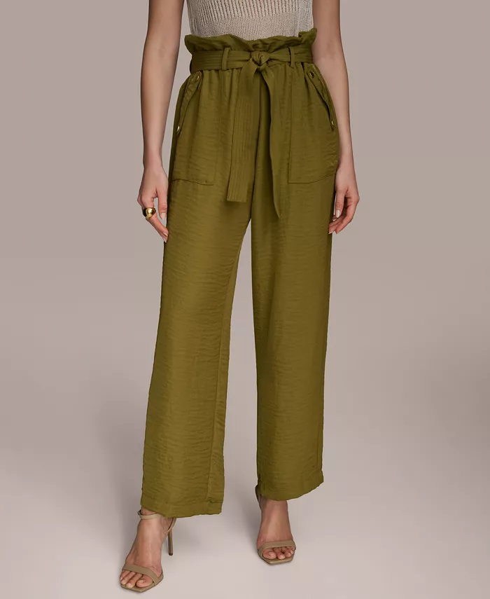 

Женские брюки с талией Paperbag и щиколотками Donna Karan New York, зеленый