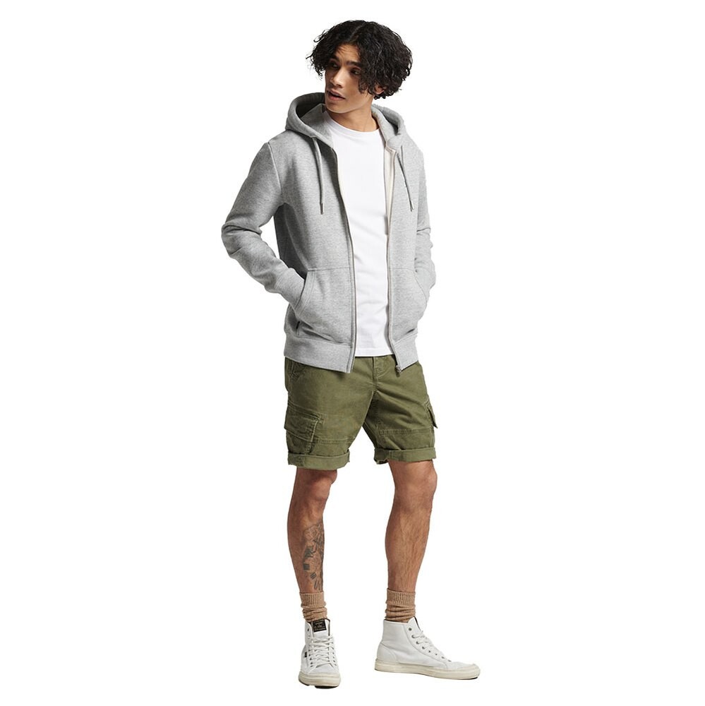 Толстовка Superdry Vintage Logo Emb Hood Full Zip, серый — фото 4