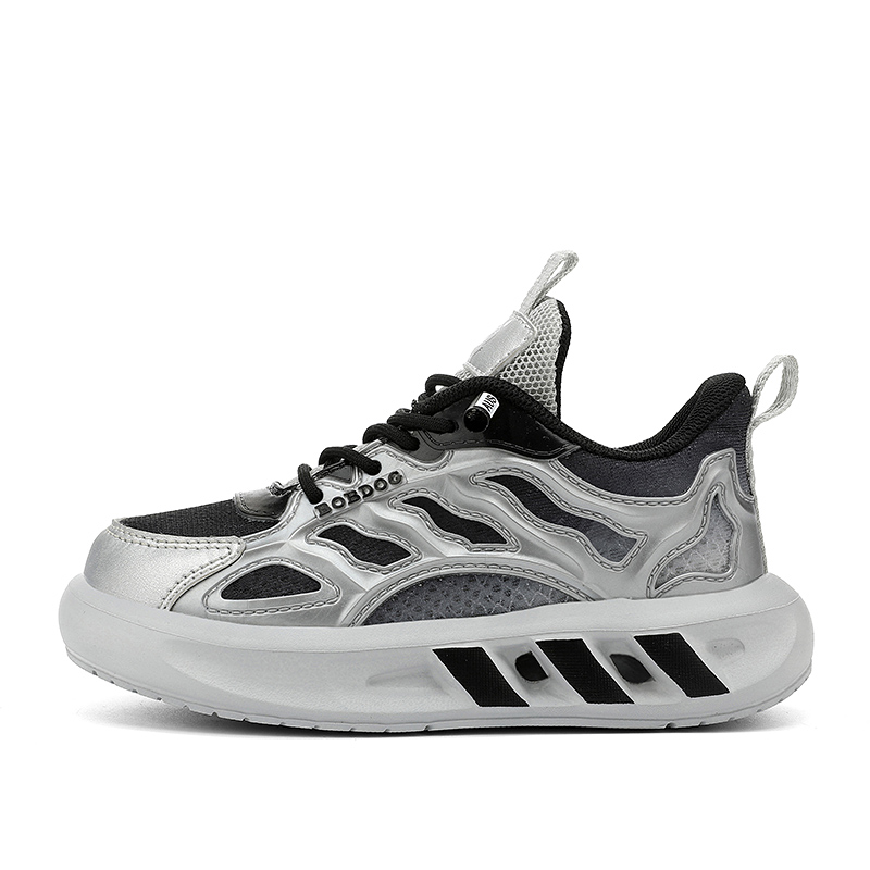 

Амортизаторы, устойчивые к истиранию, водонепроницаемые и дышащие детские кроссовки для бега BOBDOG, серебряный/черный
