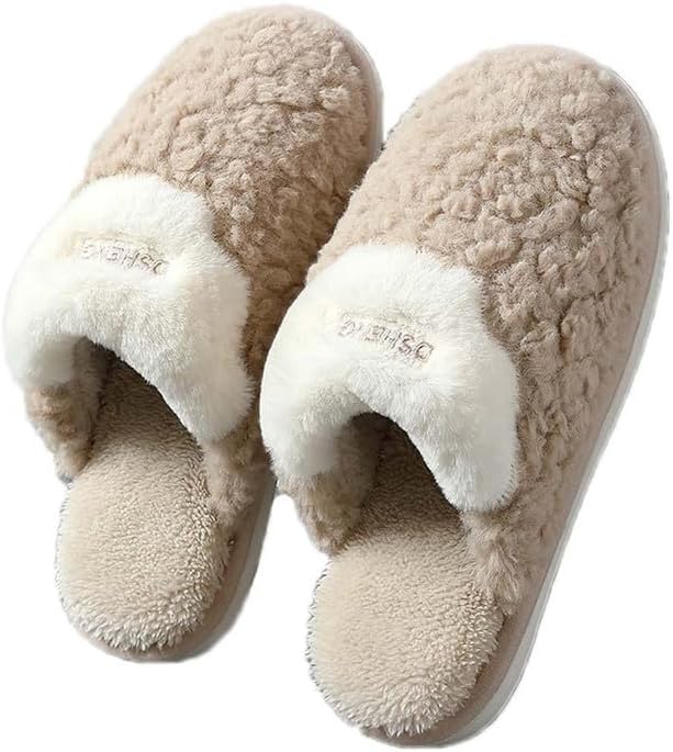 

JadeRich Женские и мужские теплые домашние тапочки с флисом, с эффектом памяти, противоскользящие, хаки